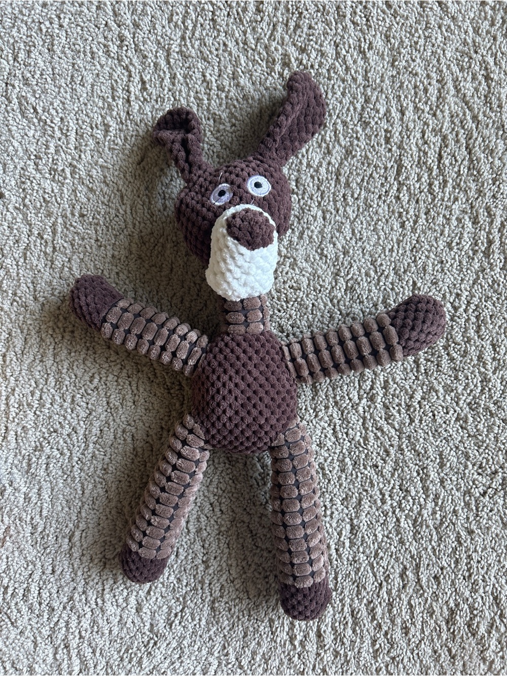 Textured Corduroy Plush Donkey Dog Squeaker Toy NWOT